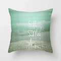 Light Blue Green Mint Geometric Print Boho Pillowcase Set by Axyaa