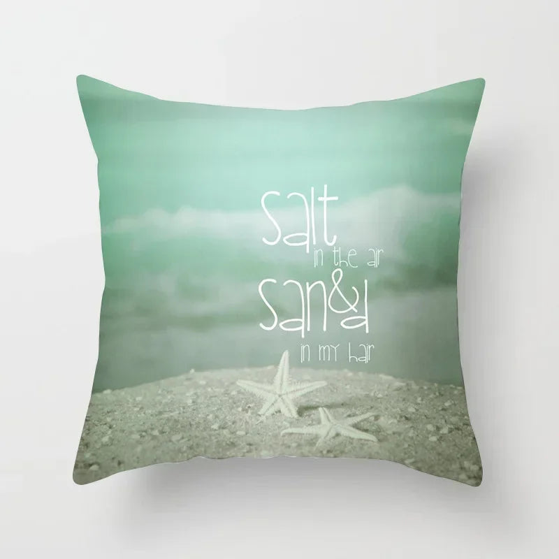 Light Blue Green Mint Geometric Print Boho Pillowcase Set by Axyaa