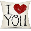 Axyaa Red Heart Love You Pillowcase - Valentine's Day Home Decor