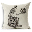 Axyaa Bone Cartoon Cushion Cover - Halloween Themed Decorative Pillow Case