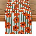 Axyaa Bamboo Lines Table Runner - Kitchen Dining Holiday Decor Flower Turtle Back
