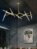 Axyaa Gold Branch LED Chandelier - Modern Loft Pendant Lamps for Duplex Villa
