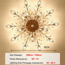 Axyaa Flower Leaf Crystal Chandelier Ceiling Light Gold/Black G9 Tricolor Lamp