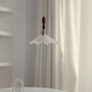 Axyaa Vintage LED Pendant Lamp with Walnut Handle & Clear Glass Shade