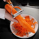 Axyaa Stainless Steel Peeler with Wooden Handle - Multi-functional Kitchen Grater