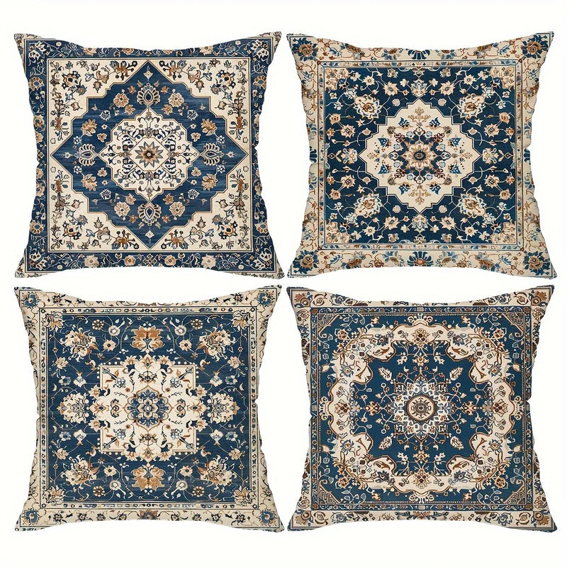 Axyaa Retro Floral Pattern Pillowcase: Ethnic Style Room Decoration Sofa Pillow Cover