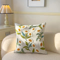 Axyaa Pastoral Flower Embroidery Pillowcase - Canvas Towel Sofa Cushion Cover