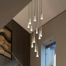Axyaa LED Chandelier Rain Drop Pendant Light - Modern Staircase Island Hanging Lamp