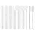 Axyaa Glass Straws Set with Cleaning Brushes for Drinks & Cocktails