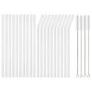 Axyaa Glass Straws Set with Cleaning Brushes for Drinks & Cocktails