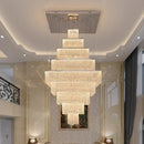 Axyaa Crystal Chandelier Stair Pendant Lamp Living Room Interior Lighting