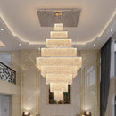 Axyaa Crystal Chandelier Stair Pendant Light Living Room Interior Lighting