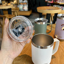 Axyaa Stainless Steel Insulated Coffee Mug with Lid and Handle