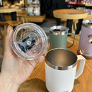Axyaa Stainless Steel Coffee Mug with Handle & Lid, Insulated Water Cup