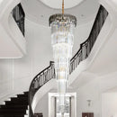 Axyaa Modern Crystal LED Chandelier for Living Room, Staircase, Villa Large Pendant Lamp