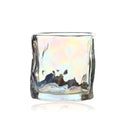Axyaa Glass Mug: Glacier Wine Whiskey Coffee Cup, Irregular Shape Drinkware