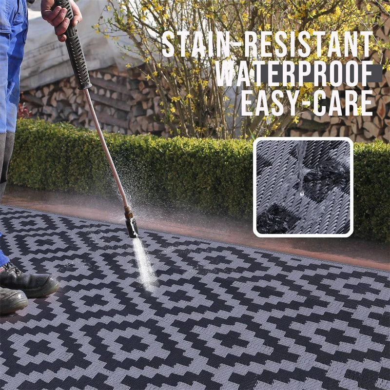 Axyaa Outdoor Straw Patio Rug - Waterproof and Durable for Camping and Picnics