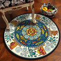 Ethnic Mandala Round Carpet for Living Room Decor by Axyaa
