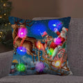 Axyaa LED Retro Santa Christmas Lights Pillowcase Home Decor 45x45
