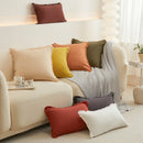Axyaa Fringed Tassels Cotton Pillow Cover - White Mustard, 45x45cm 30x50cm