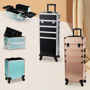 Axyaa 4 in 1 Rolling Makeup Train Case with Key, Wheels, Large Capacity