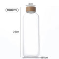 Axyaa Glass Bottle with Stainless Steel & Bamboo Lid