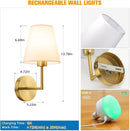 Axyaa Nordic Touch Dimmer Wall Lamp - Rechargeable USB - Indoor Atmosphere for Hotel