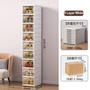 Axyaa Stackable Shoe Organizer Cabinet Drop Front Plastic Foldable Shoe Storage Box