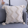 Axyaa Beige Boho Tufted Geometric Cushion Cover for Chic Home Decor