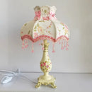 Axyaa Retro Resin Desk Lamp LED E27 Fabric Lampshade Dimmable Table Light