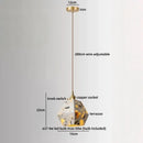 Axyaa Terrazzo Nordic LED Pendant Lamp for Living Room Bedside, Retro Adjustable Gold/Copper Lighting