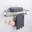 Axyaa Stainless Steel Bathroom Towel Shelf with Toilet Paper Holder & Soap Dish