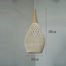 Axyaa Rattan Pendant Lamp: Vintage Handmade LED Lighting for Kitchen, Dining Room
