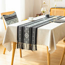Axyaa Cotton Table Runner Black Stripe Splicing Path Wedding Dinner TV Cabinet Nordic Decor