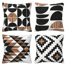 Axyaa Geometric Wood Pattern Throw Pillow Cover for Sofa, Bed, and Car