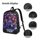 Axyaa 3Pcs Fantastic Four School Bag Set for Girls Boys & Pen Backpack Lunch Box