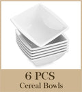 Axyaa 6-Piece 5.75" Ivory White Porcelain Ceramic Salad Soup Cereal Bowls