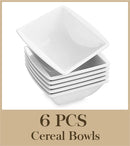 Axyaa 6-Piece 5.75" Ivory White Porcelain Ceramic Salad Soup Cereal Bowls