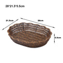 Axyaa Retro Woven Rattan Fruit Plate Handheld Storage Tray Creative Candy Packaging