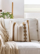 Axyaa Bohemian Embroidered Pillow Cover: Ethnic Cotton Linen Pattern, Various Sizes & Colors
