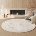 Axyaa Plush Round Rug: French Cream Style Bedroom Decor, Soft Fluffy Carpet for Living Room