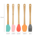Axyaa Multicolor Mini Spatula Set with Bamboo Handle