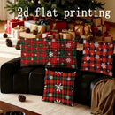 Axyaa Christmas Plaid & Snowflake Pillow Covers for Sofa, Bedroom, Car - Rectangular Cushion