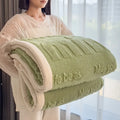 Axyaa Faux Rabbit Fur Tie-Dye Plush Blanket - Warm & Cozy for All Seasons
