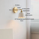 Axyaa Ceramic Copper LED Wall Lights with Pull Chain Switch for Bedroom Reading