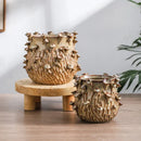 Axyaa Mushroom Tree Stumps Vase: Handmade Garden Planting Pot with Simulated Mushroom Design