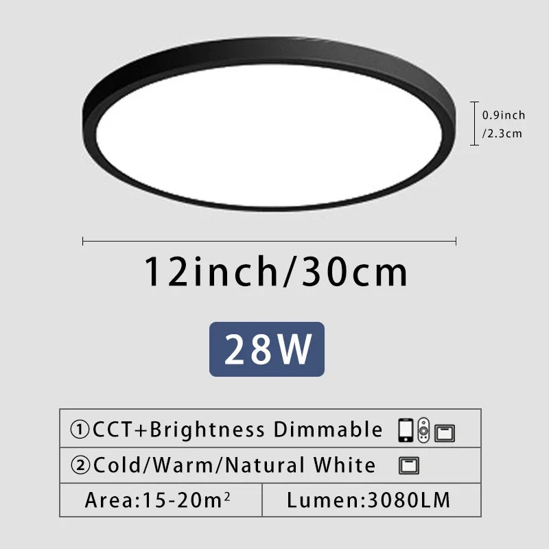 Axyaa 20" LED Smart Ceiling Lamp with Remote Control for Bedroom and Living Room