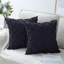 Axyaa Striped Furry Cushion Cover, Cozy Cotton Linen Pillowcase