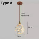 Axyaa Translucent Stone Chandeliers Pendant Lights for Kitchen Island Bedside LED Hanging Lamps