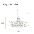 Axyaa Luxe Coppelia Loft Iron Chandelier: High-End LED Round Wire Lighting